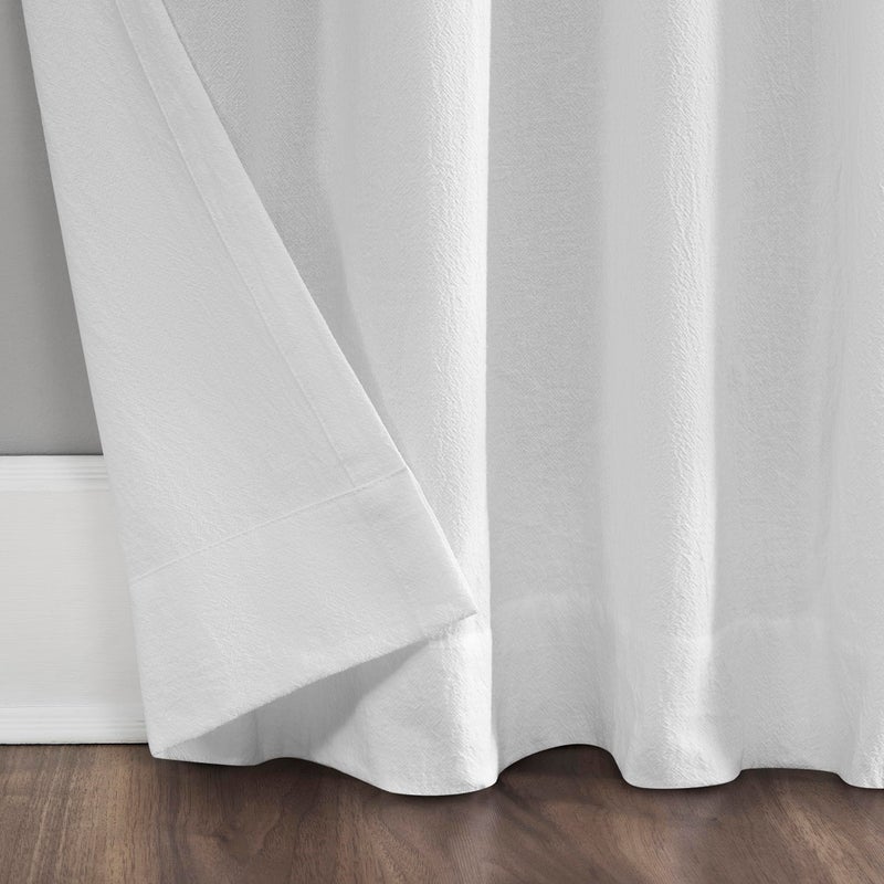 Archaeo - 54870 Washed 100% Cotton Twist Tab Curtain, 52" x 63" Panel, White - Image 4